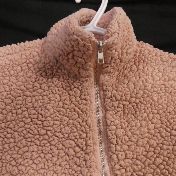 GARAGE | xs - extra small | Copper Brown Partial Zip-Up Teddy Pullover Sweater - Picture 4 of 15